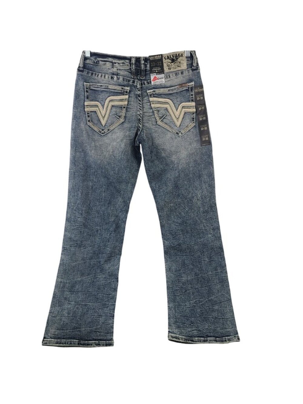 NEW Salvage Mayhem Bootcut Jeans Sz 33x32 Regular Fit Distressed Denim - Picture 5 of 7